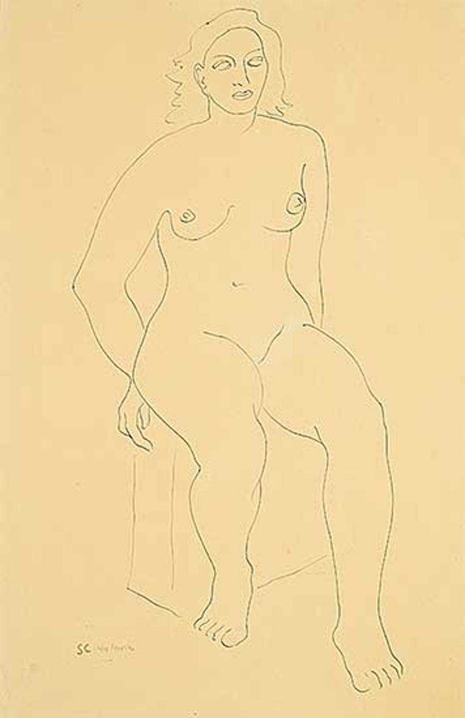 Stanley Morel Cosgrove (1911-2002) - Untitled - Seated Nude