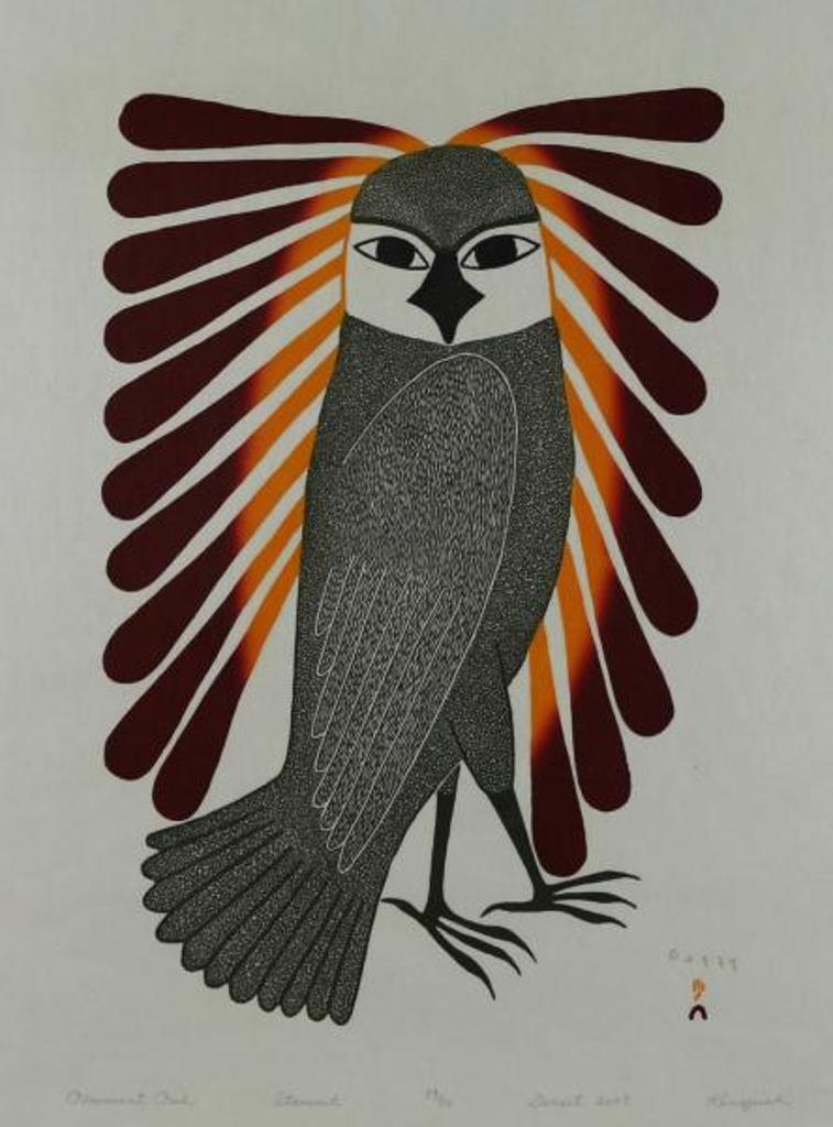 Kenojuak Ashevak (1927-2013) - Observant Owl; 2009