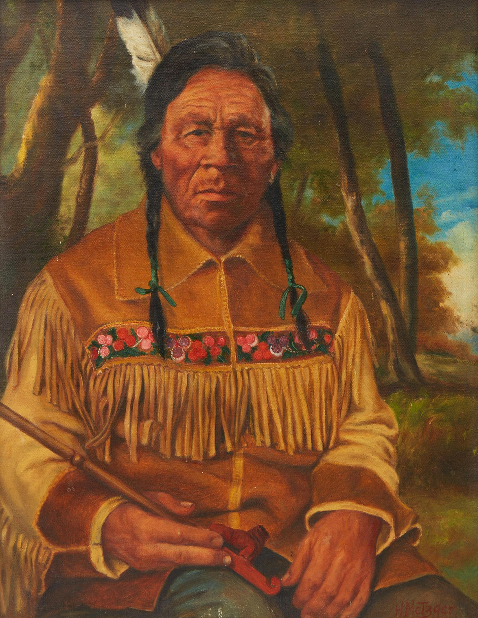 Henry Metzger (1876-1949) - Rock Thunder - Well Known Medicine Man, Muskapetung Reserve