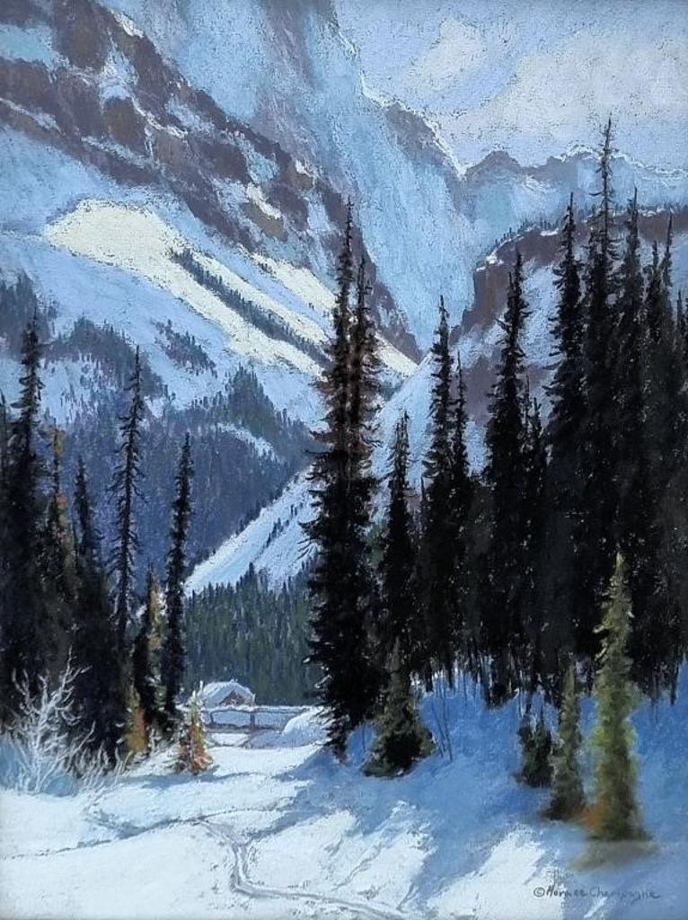 Horace Champagne (1937) - Lake OHara in March, Yoho National Park, B.C., 1986