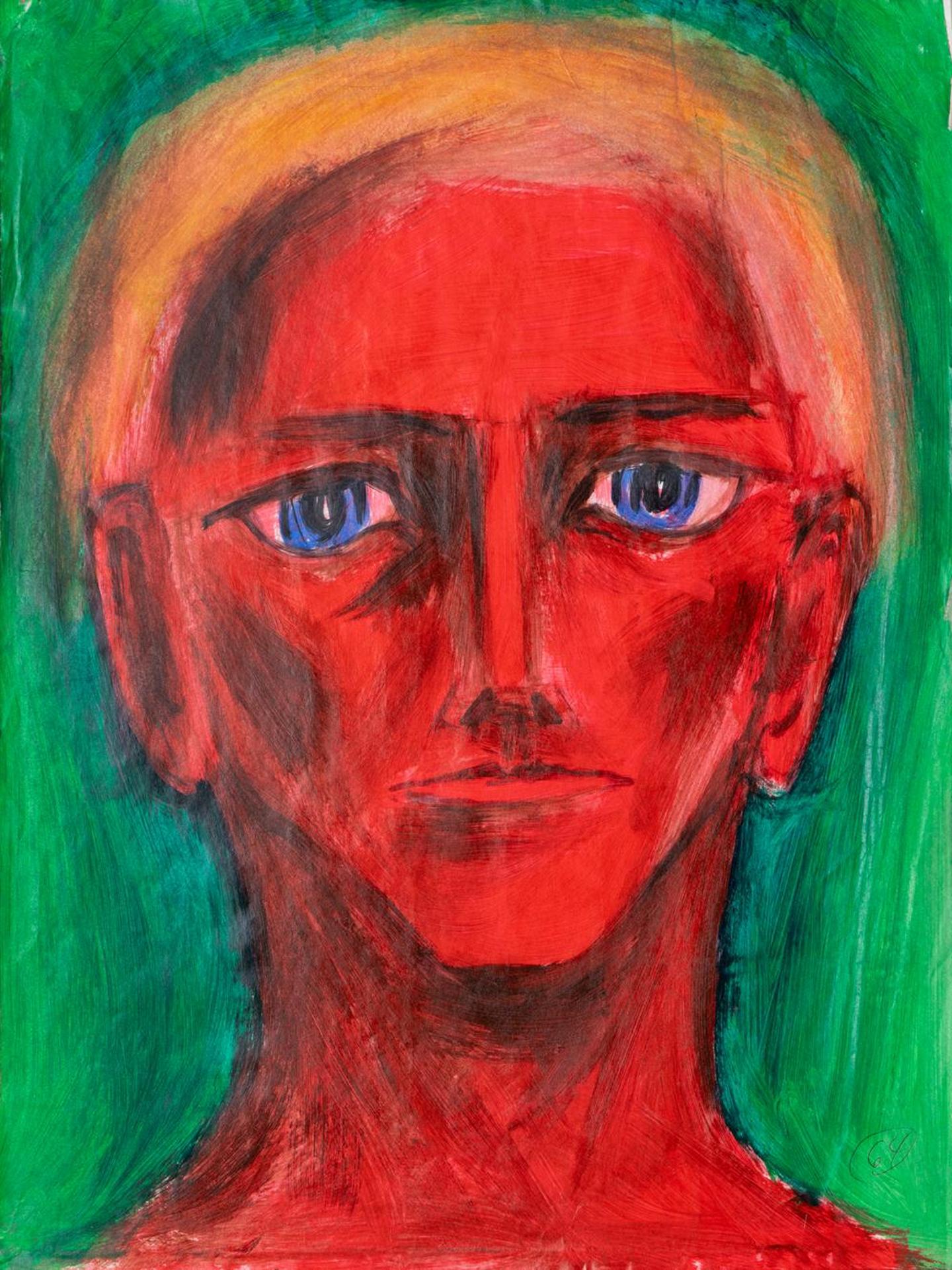 Robert Charles Aller (1922-2008) - Untitled - Portrait With Blue Eyes