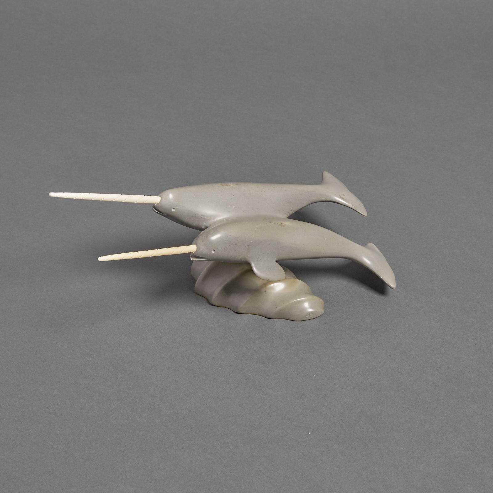 Joseph Kitekudlak (1945) - Swimming Narwhals