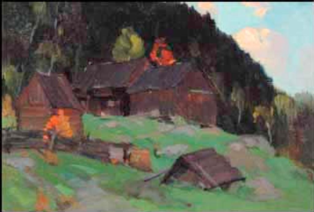Clarence Alphonse Gagnon (1881-1942) - Granges en Automne dans Charlevoix