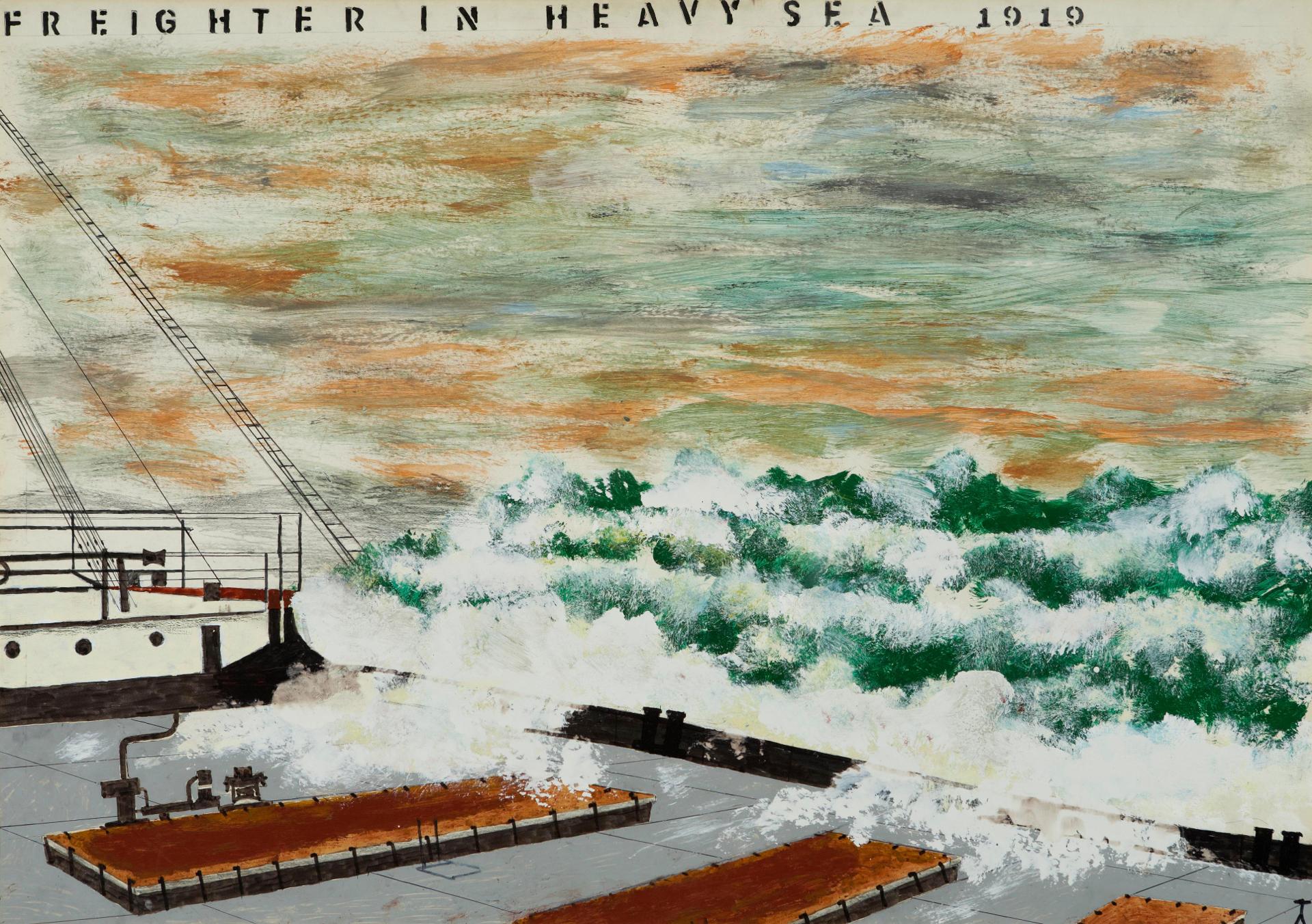 Angus Trudeau (1908-1984) - Freighter in Heavy Sea 1919