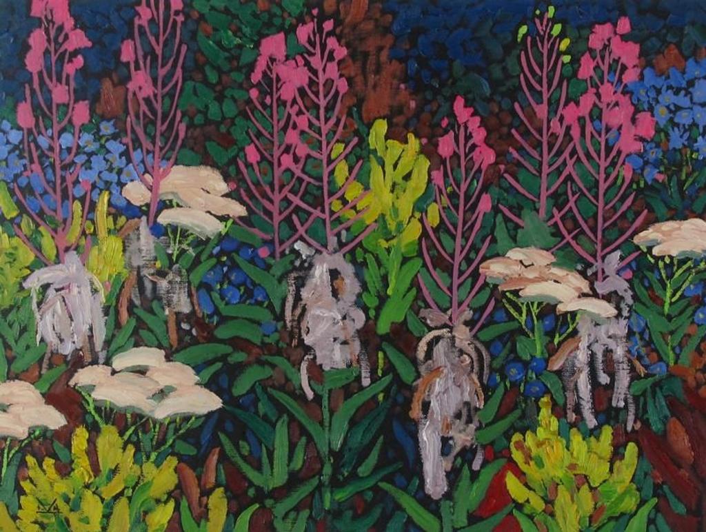 Illingworth Holey (Buck) Kerr (1905-1989) - Fireweed Gone To Pod, Goldenrod And Yarrow; 1980