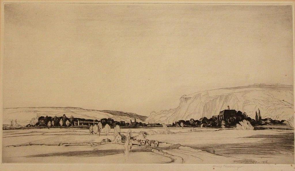 Sir Henry George Rushbury (1889-1968) - Landscape With Building