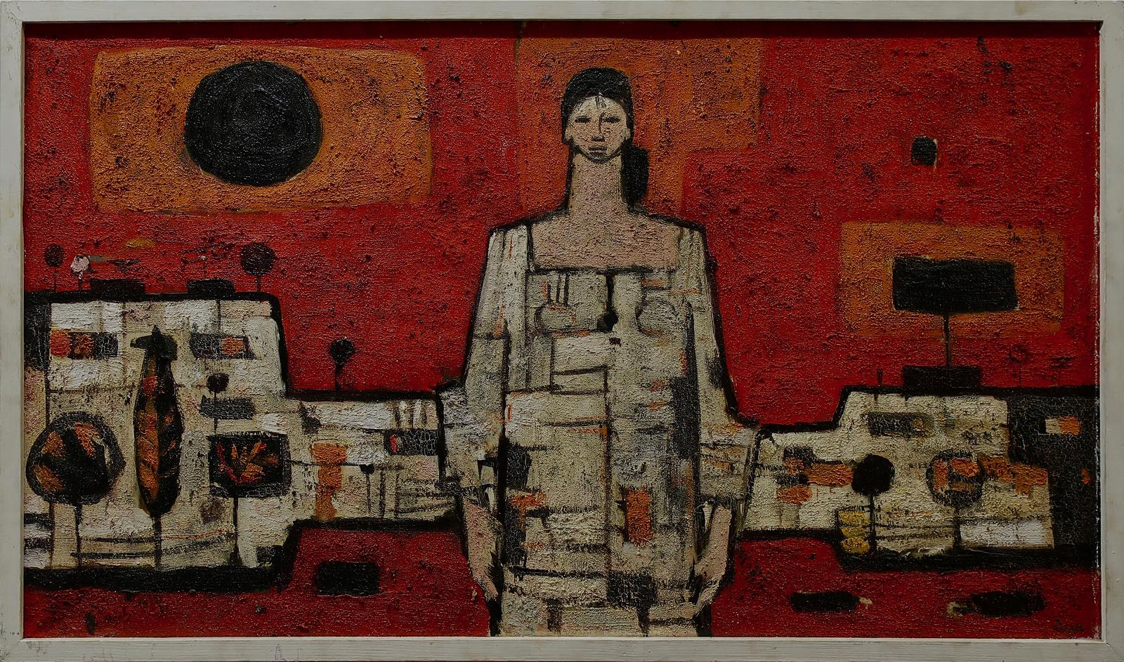 Ivo (Ivan) Sedlisky (1926-1999) - Woman In A Red Landscape
