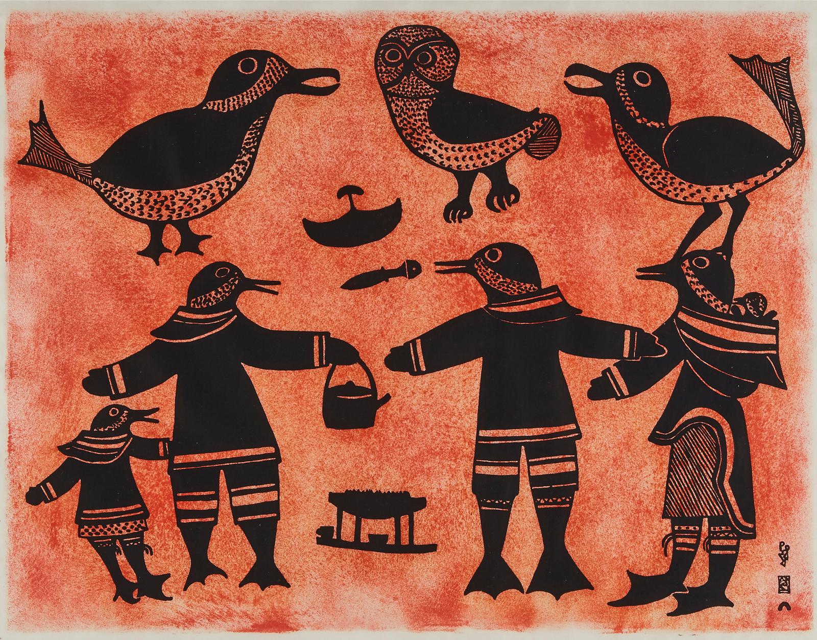 Kenojuak Ashevak (1927-2013) - Bird Humans