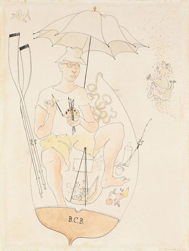 Bertram Charles (B.C.) Binning (1909-1976) - Self Portrait with Mermaids