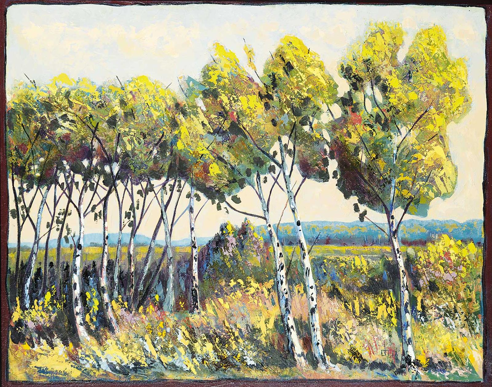 Donald Hamm (1949) - Untitled - Birches in the Wind