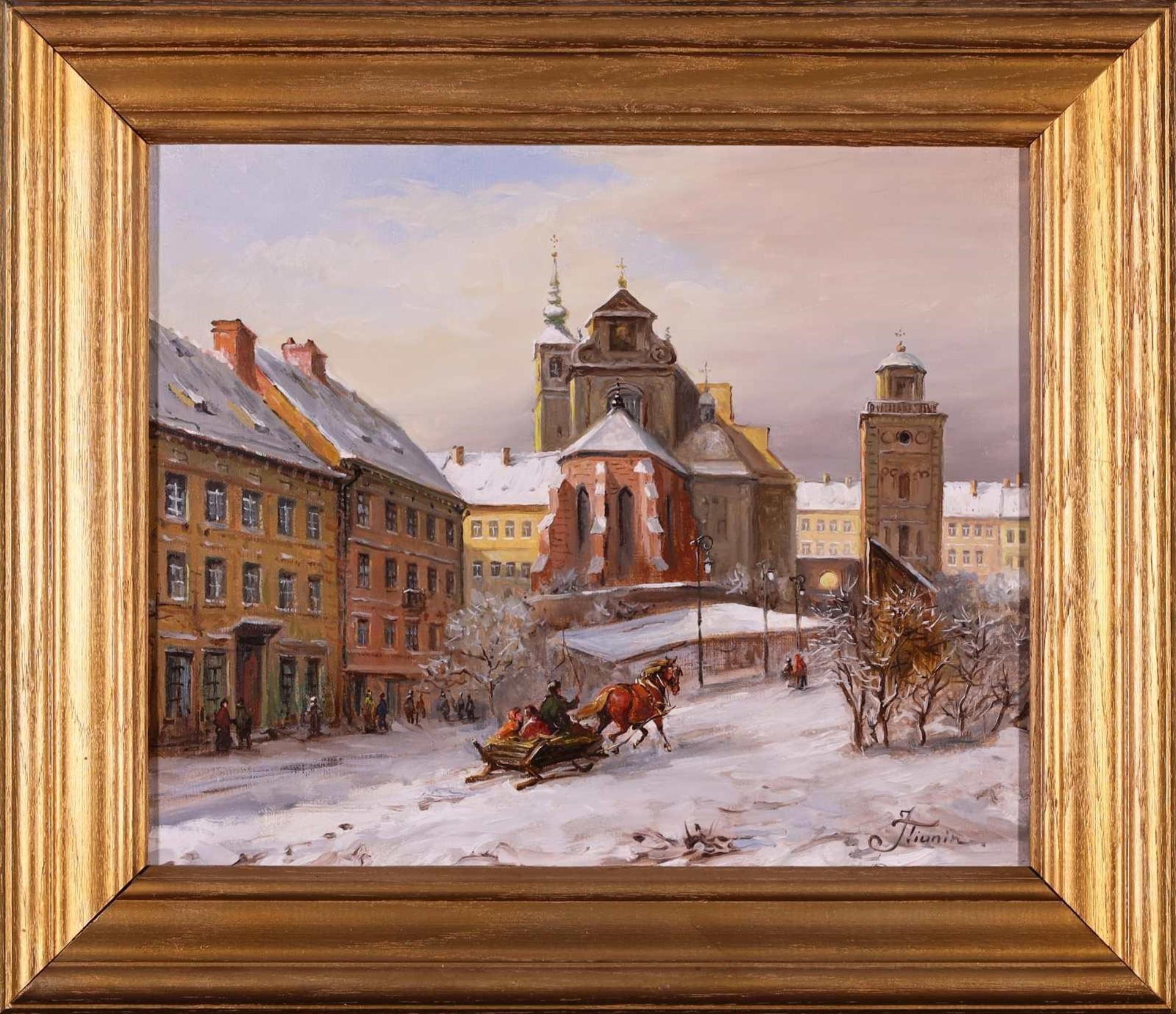 Joanna Wyszomirska-Tiunin (1922-2015) - Untitled, Old Warsaw-Driving the Sleigh