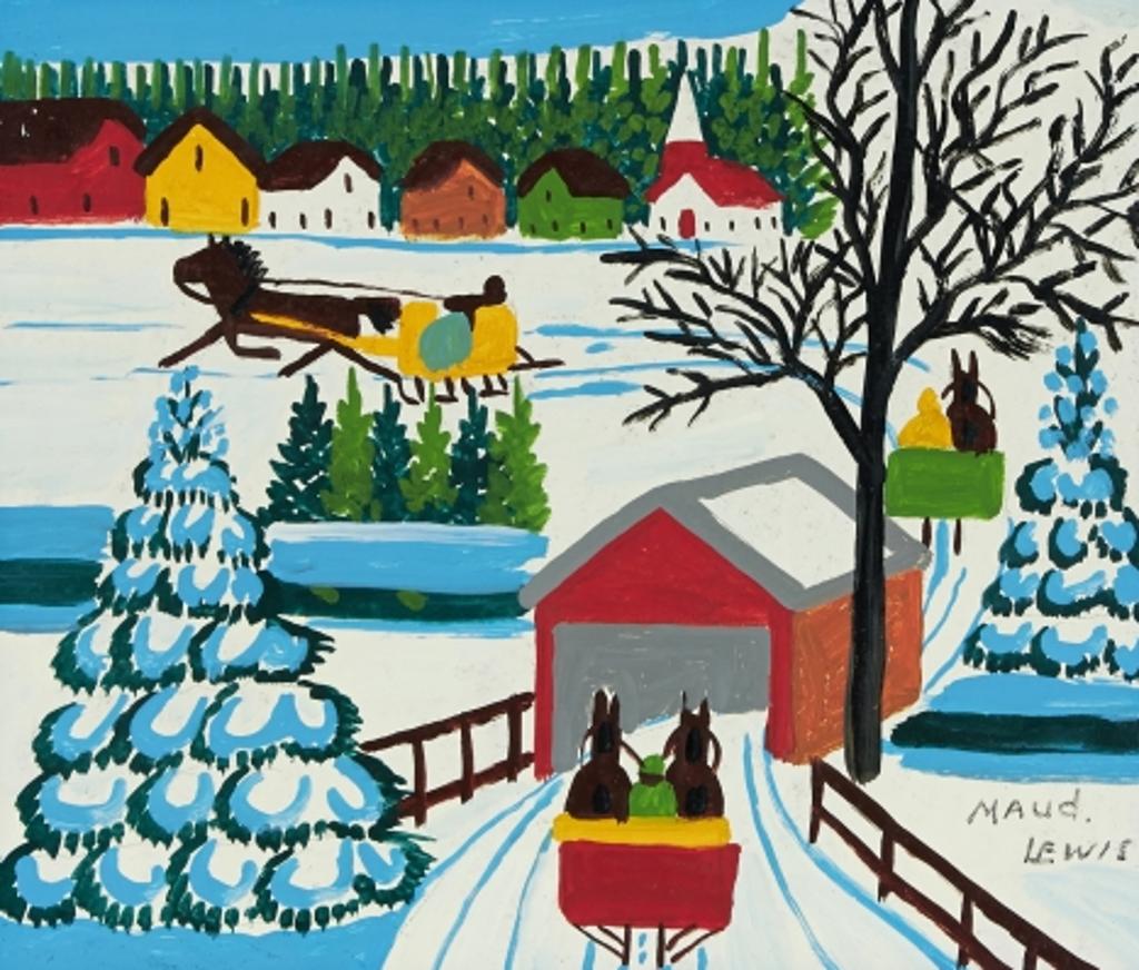 Maud Kathleen Lewis (1903-1970) - Winter Sleighing Scene