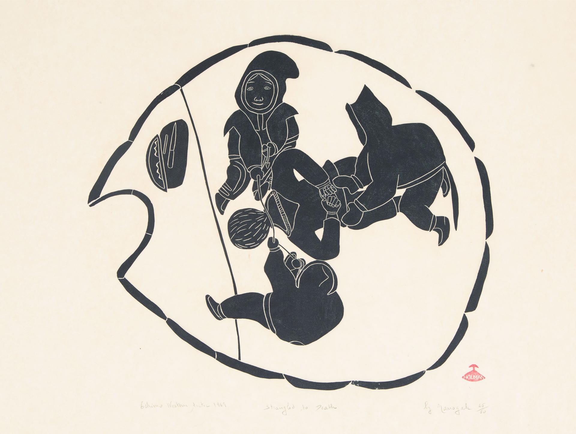 Agnes Nanogak (1925-2001) - Strangled To Death, 1969