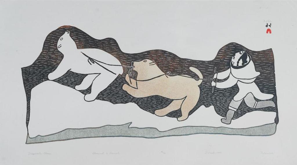 Pitseolak Ashoona (1904-1983) - Desperate Chase