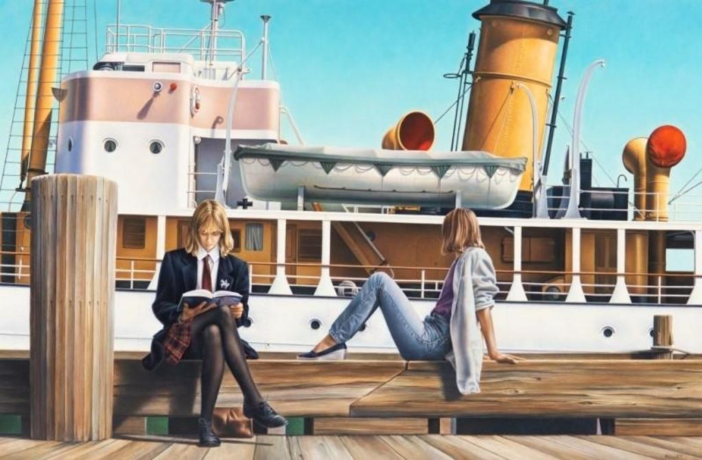 Paul W. Kelley (1955) - Untitled (Two Girls Seated on a Dock)