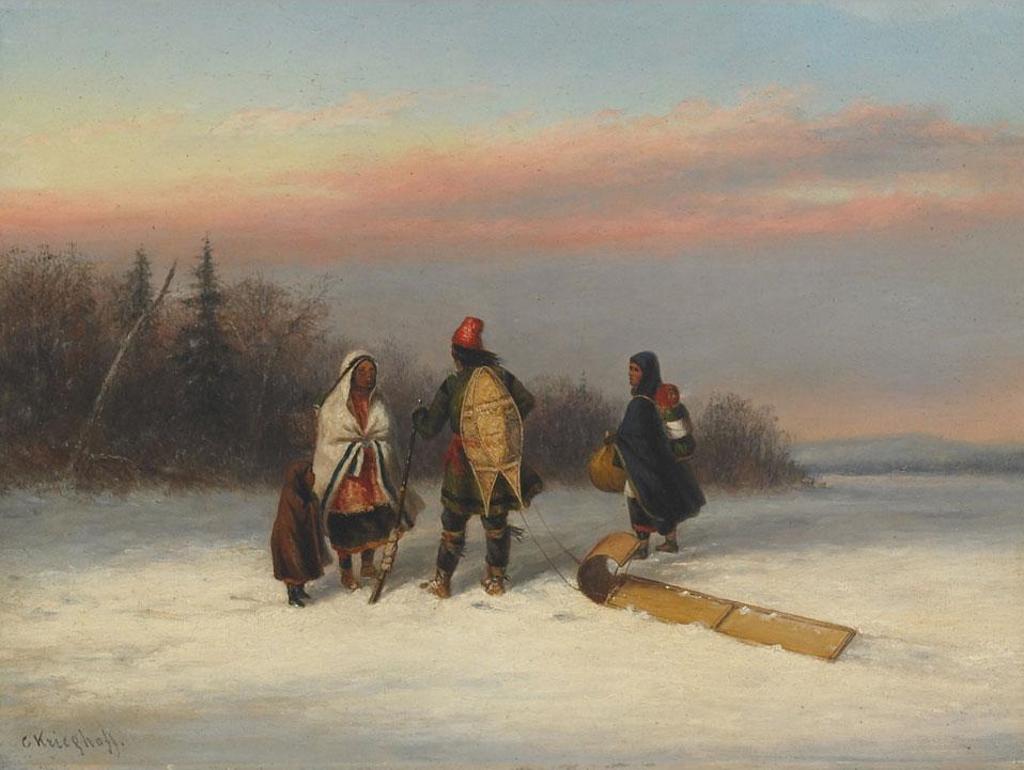 Cornelius David Krieghoff (1815-1872) - A Wayside Chat