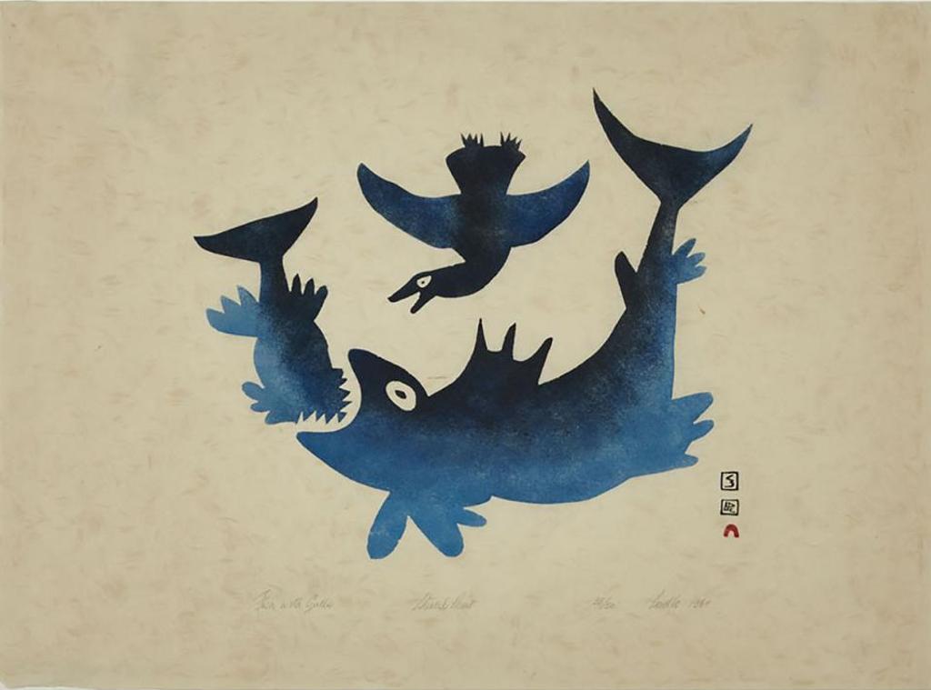 Pudlo Pudlat (1916-1992) - Fish With Gulls