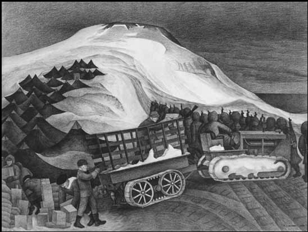 Edward John (E. J.) Hughes (1913-2007) - Unloading Supplies, Kiska 1943