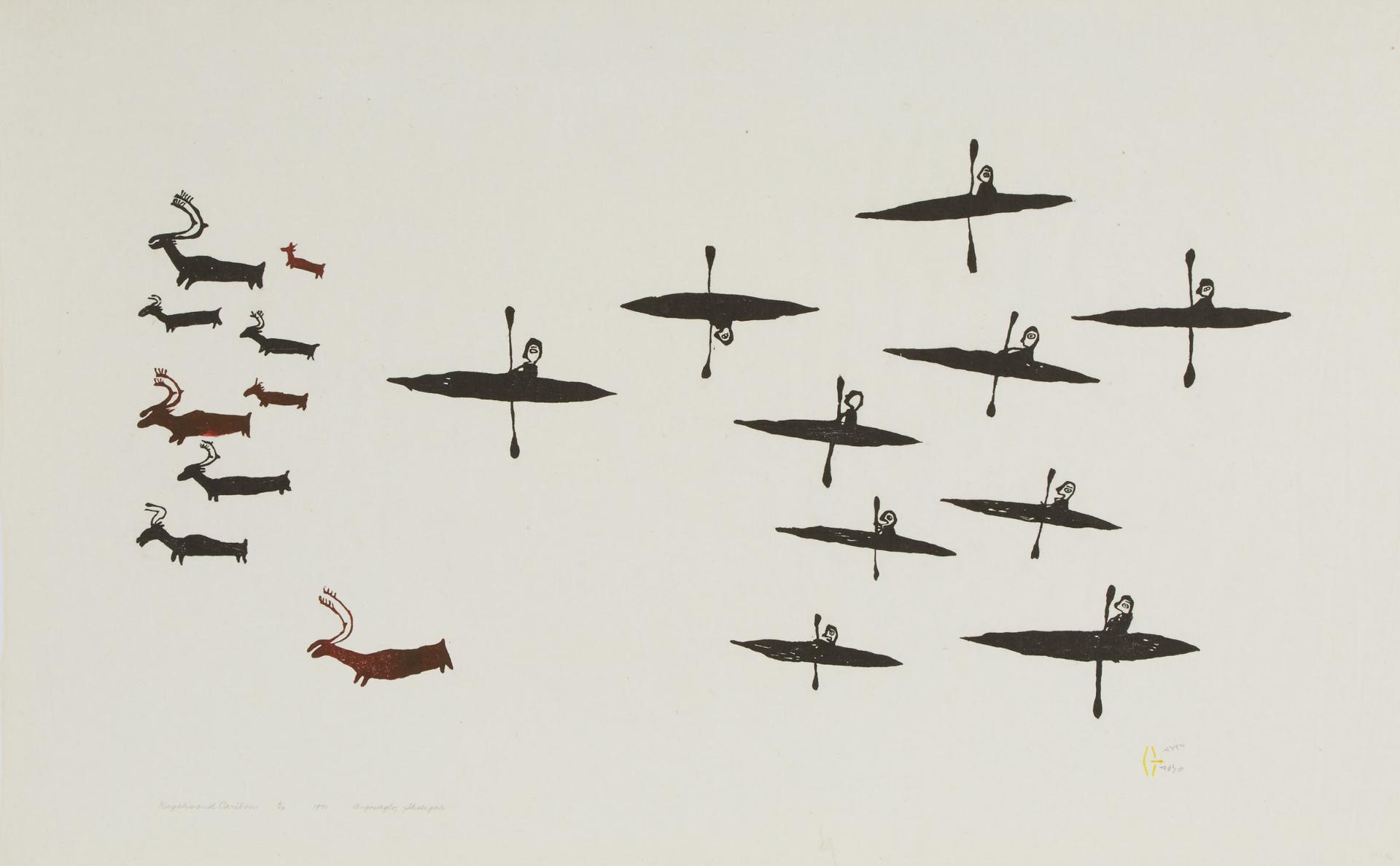 LUKE ANGUHADLUQ - Kayak And Caribou