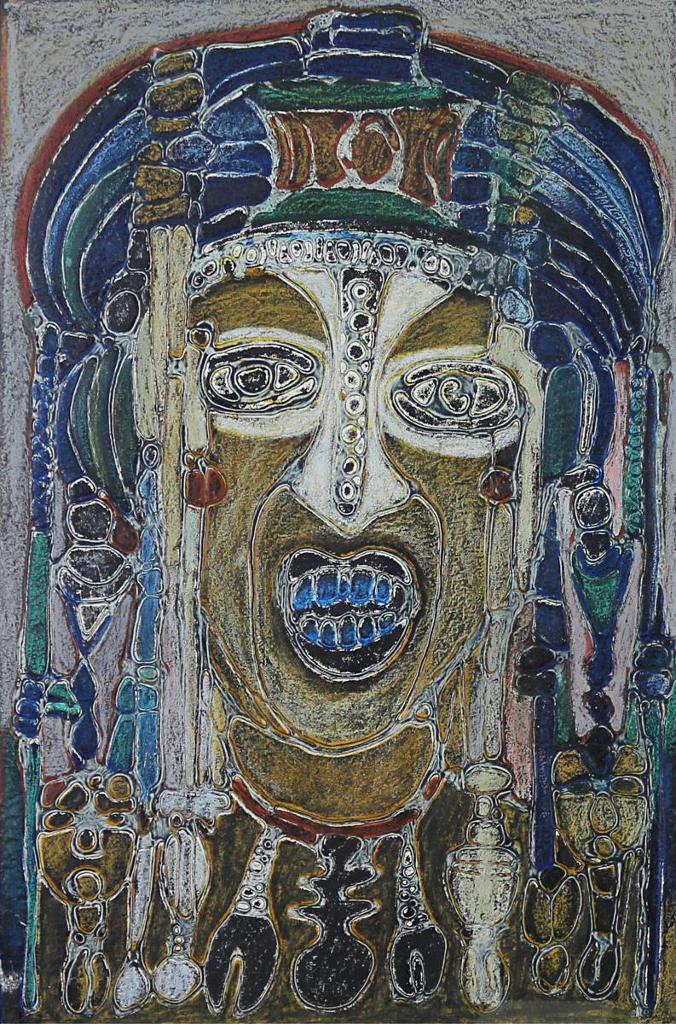 Bruce Onobrakpeya (1932) - Oshane Igambari (Grey Base);1987