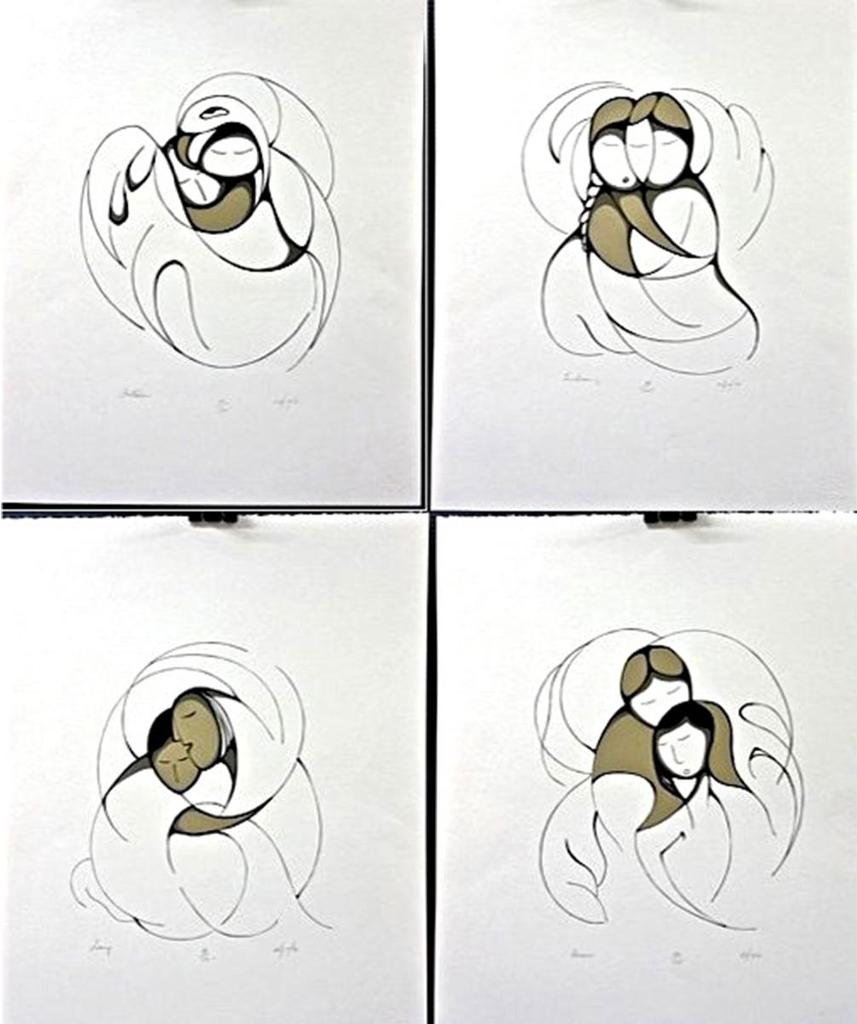Daphne Odjig (1919-2016) - Protection; Loving; Embracing; Desire (From The Love Suite)