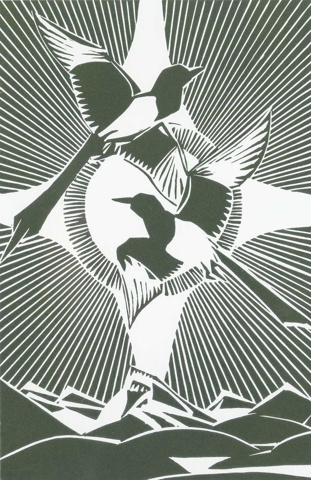 Illingworth Holey (Buck) Kerr (1905-1989) - Magpies, Winter Sun  #A/P