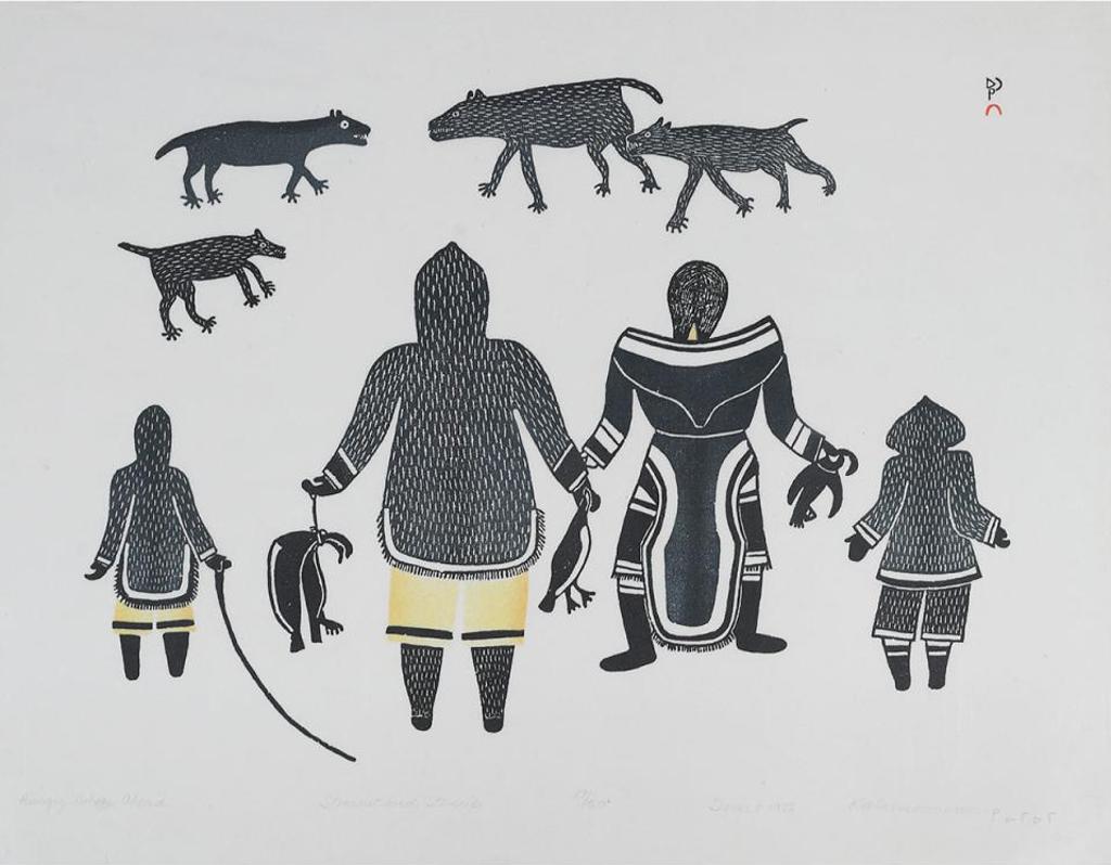 Keeleemeeoomee Samualie (1919-1983) - Hungry Wolves Ahead