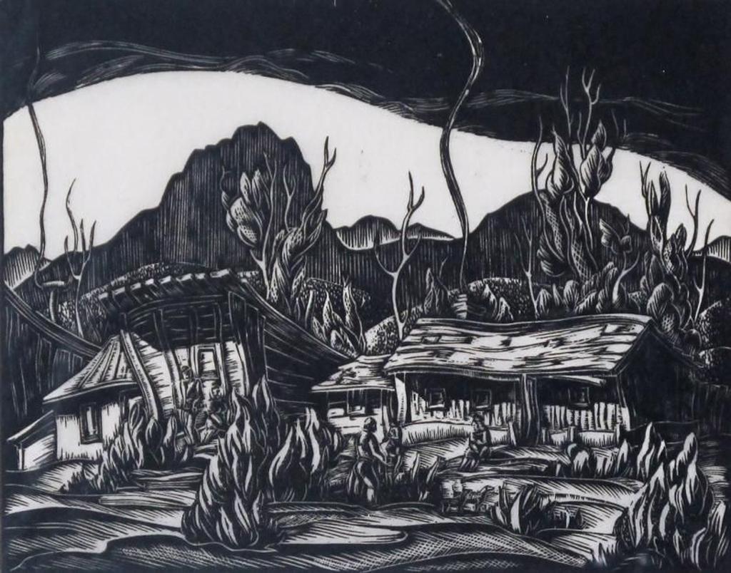 Clifford Foard Cliff Robinson (1916-1992) - CABIN SCENE; ca 1940