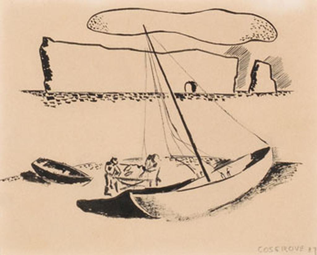 Stanley Morel Cosgrove (1911-2002) - Sailboat on the Beach