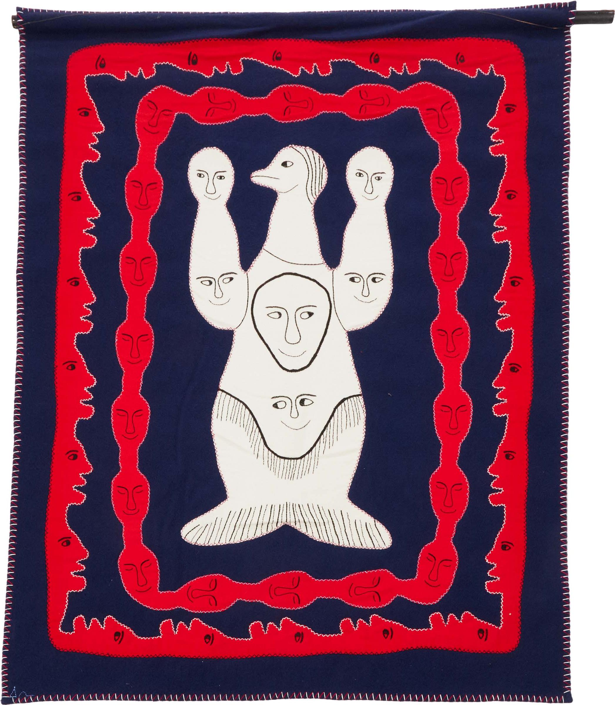 Irene Avaalaaquiaq Tiktaalaaq (1941) - Untitled (Many Faces)