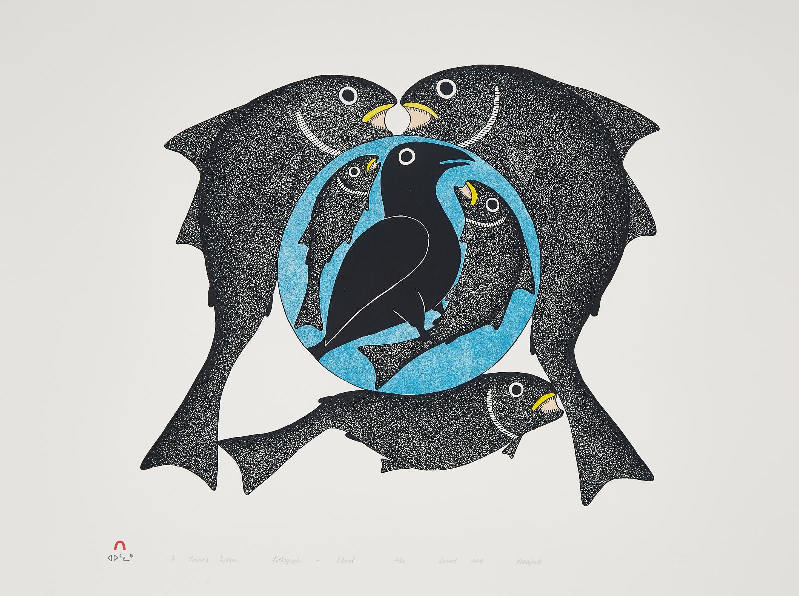 Kenojuak Ashevak (1927-2013) - A Raven's Dream