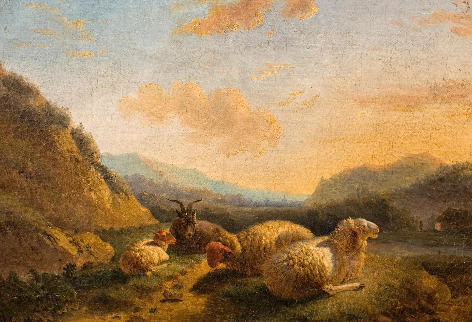 Eugène Joseph Verboeckhoven (1798-1881) - Sheep and goats in a landscape