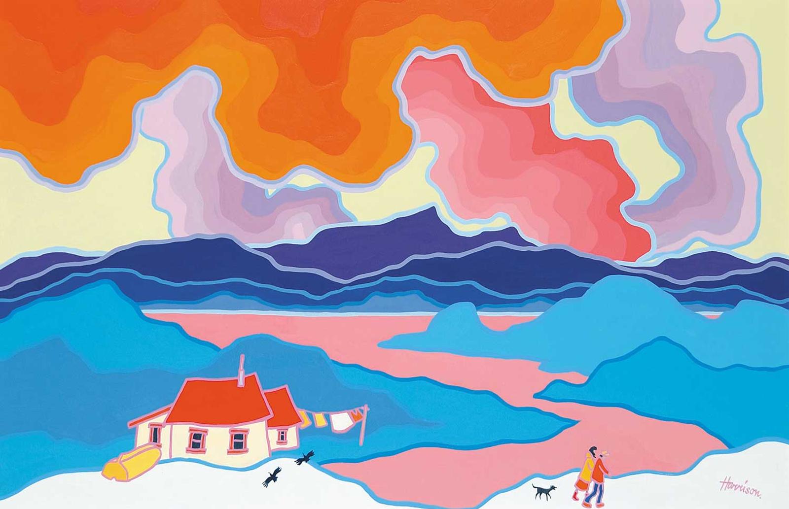 Ted Harrison (1926-2015) - Lakeside Walk