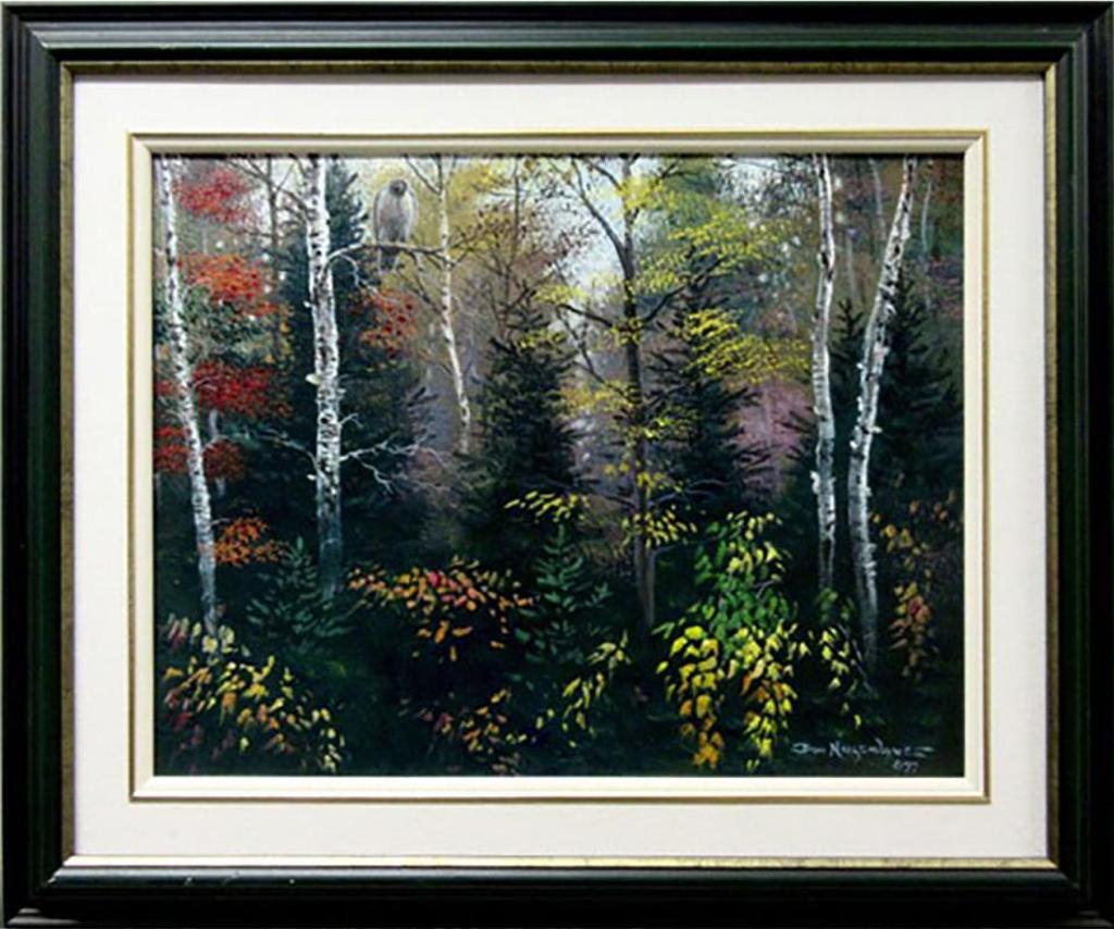 Don Ningewance (1948) - Untitled (Fall Woodlands)