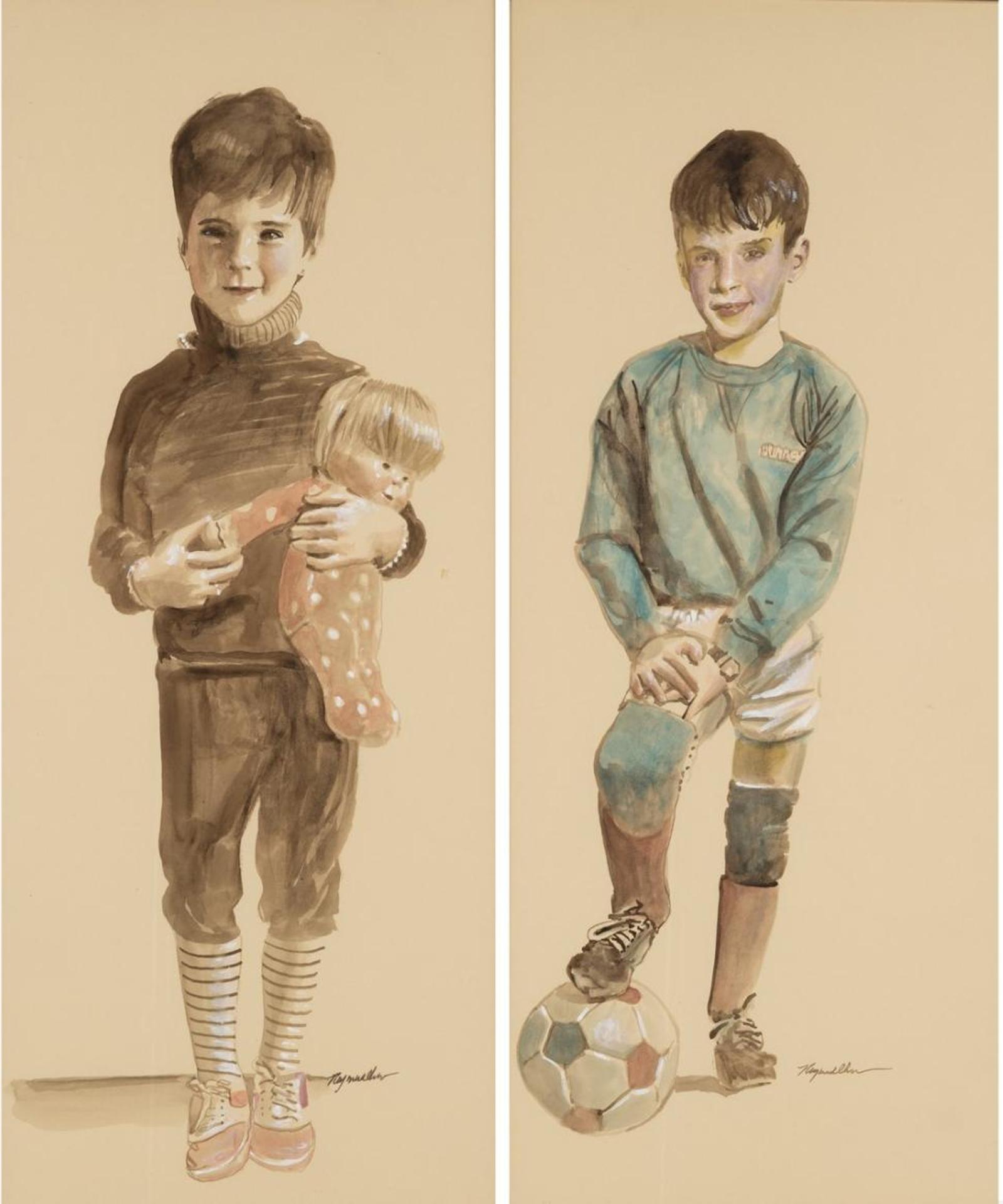 Raymond Chow (1941) - Portraits of a Young Boy and Girl