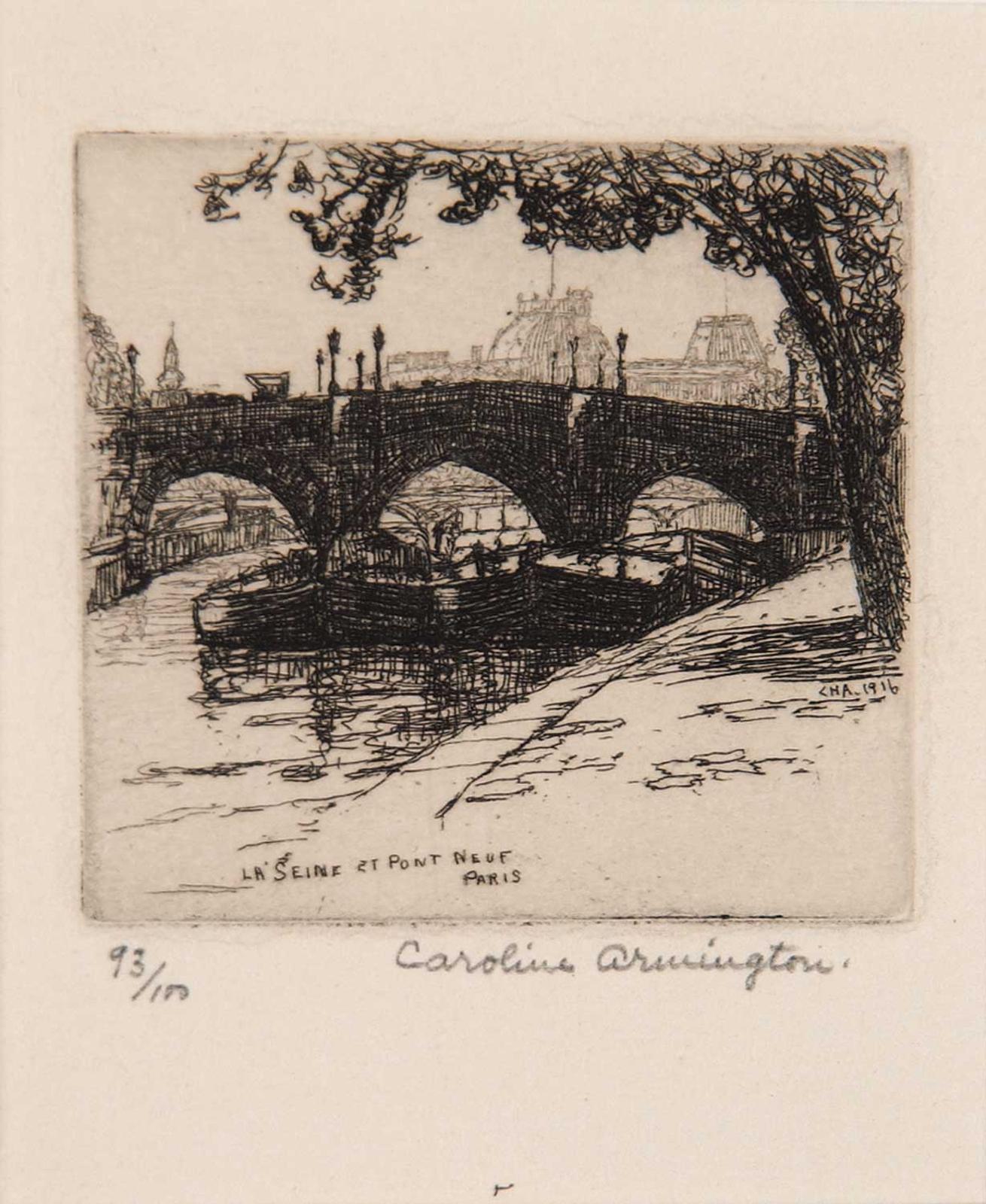 Caroline Helena Armington (1875-1939) - La Seine et Pont Neuf, Paris #93/100