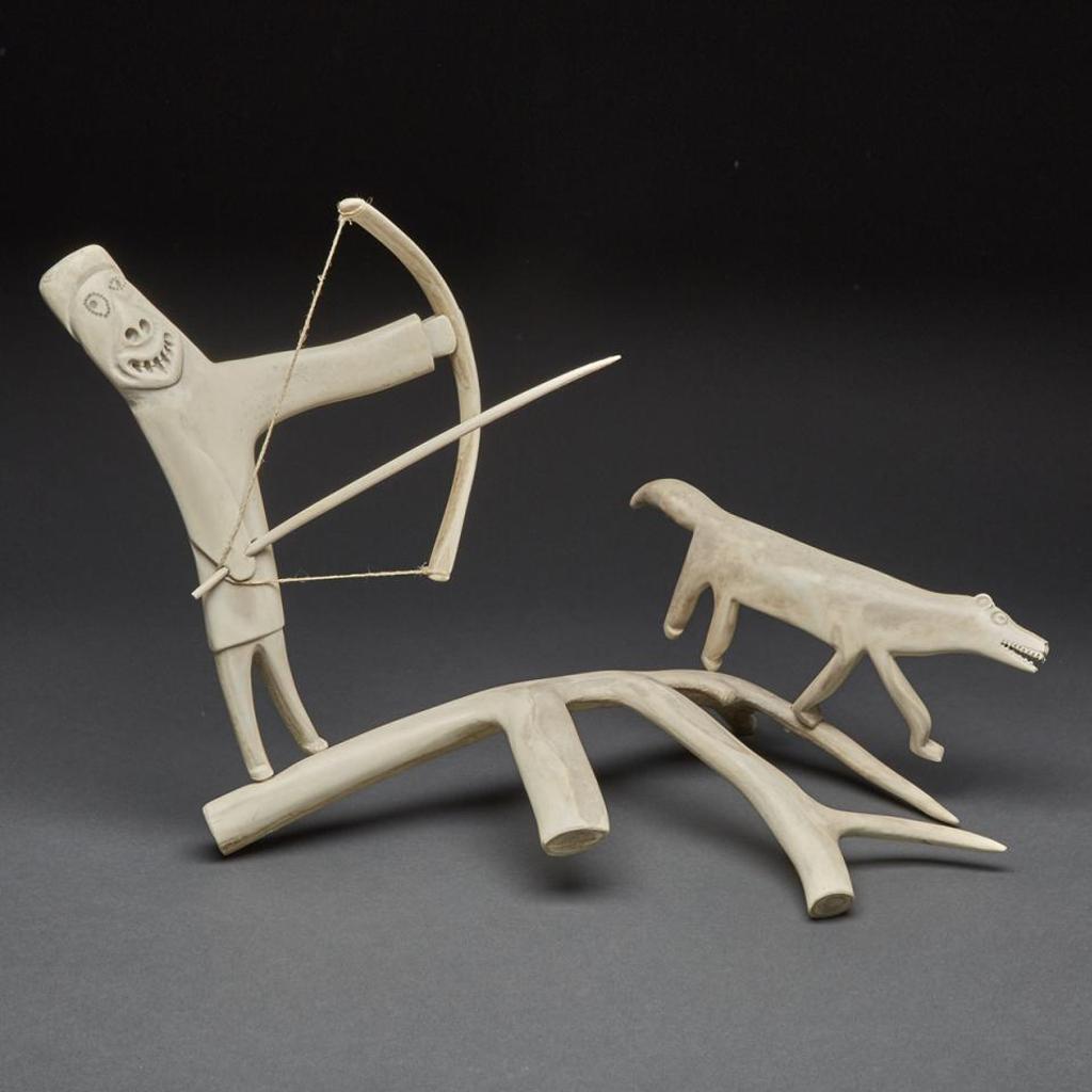 Judas Ullulaq (1937-1998) - Hunter Pursuing Arctic Wolf