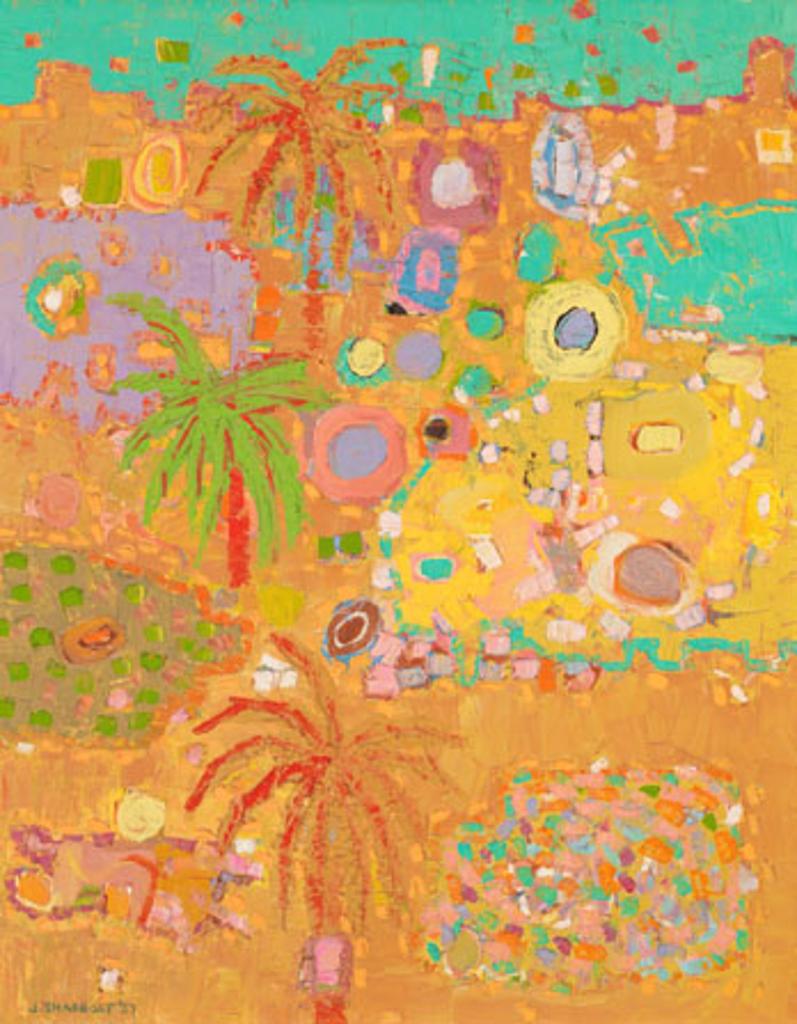 Jack Leaonard Shadbolt (1909-1998) - Red Palms (Landscape with Turquoise Sea and Red Palms)