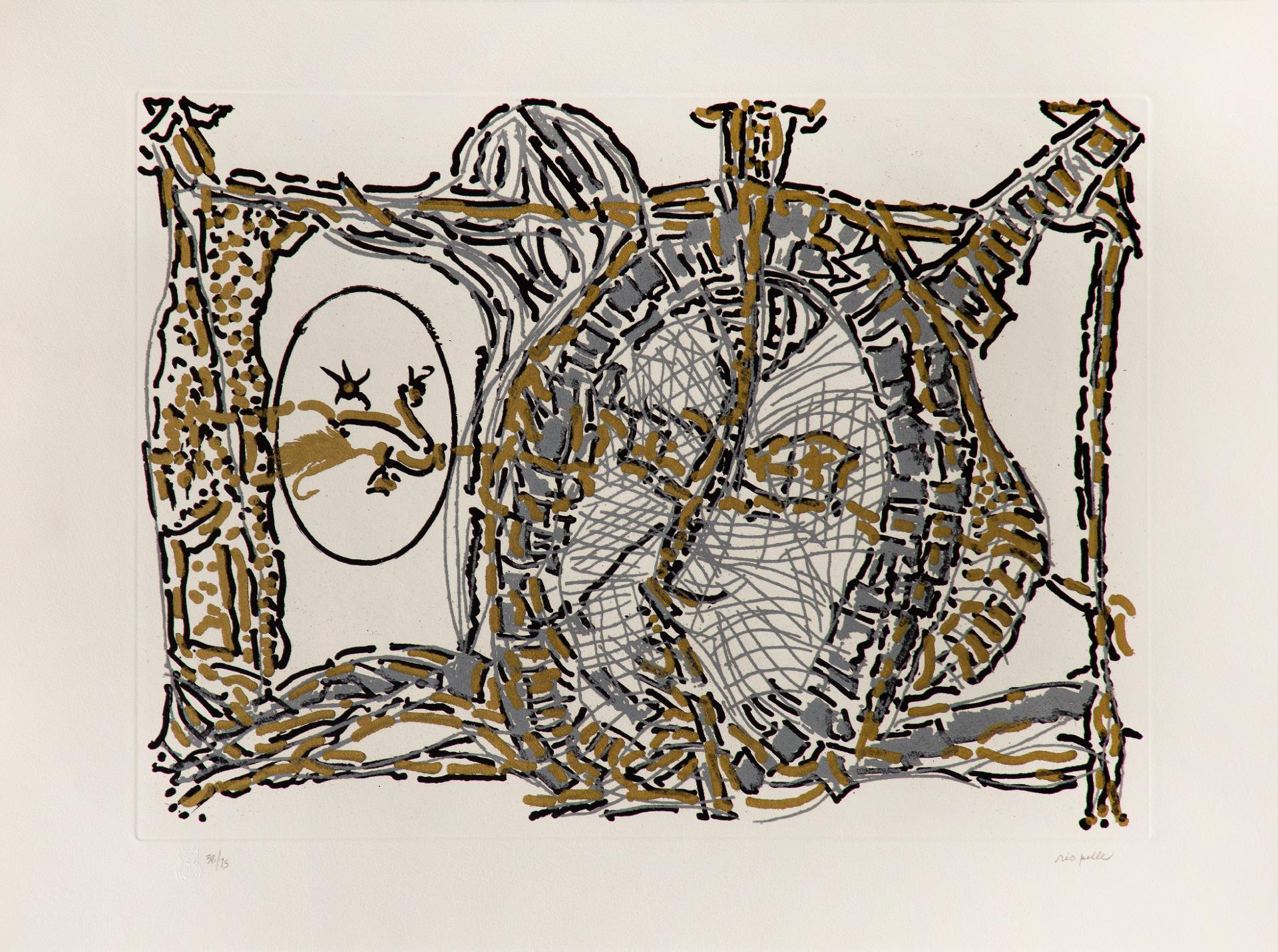Jean-Paul Riopelle (1923-2002) - Il n’y a qu’un seul Dieu dans les cieux (série Dommage), 1990