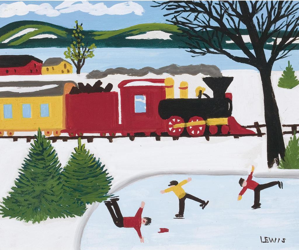 Maud Kathleen Lewis (1903-1970) - Skating On The Pond