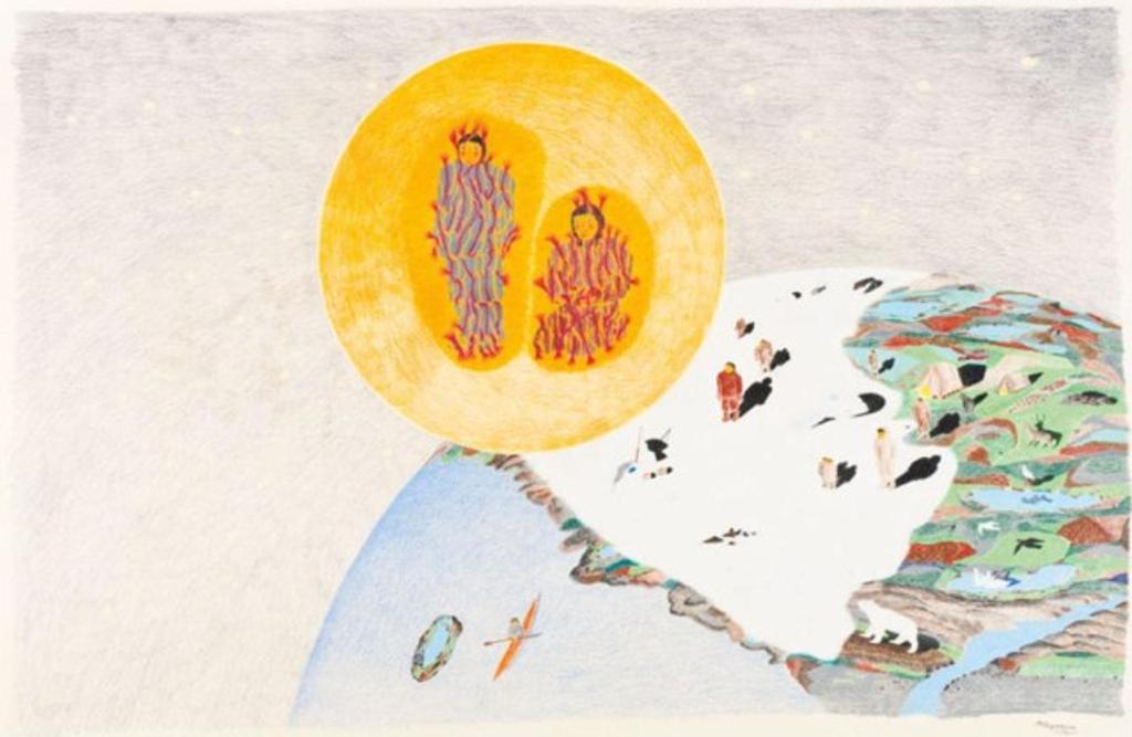 Armand Tagoona (1926-1991) - coloured pencil drawing
