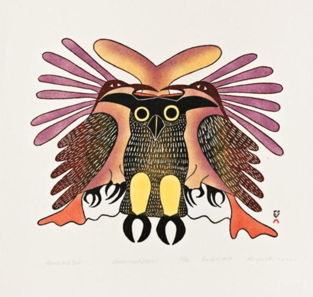 Kenojuak Ashevak (1927-2013) - Stonecut and stencil
