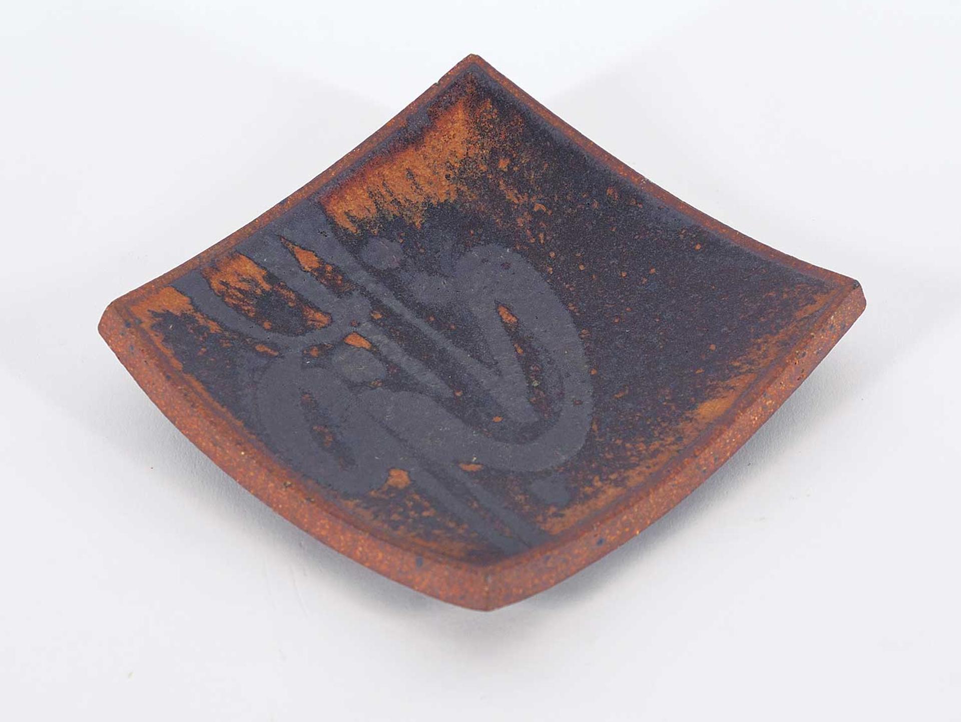Edward Drahanchuk (1939) - Untitled - Small Caligraphic Square Plate