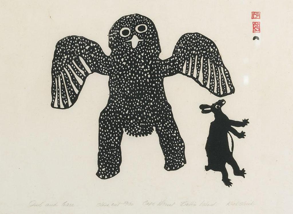 Kiakshuk (1886-1966) - Owl And Hare