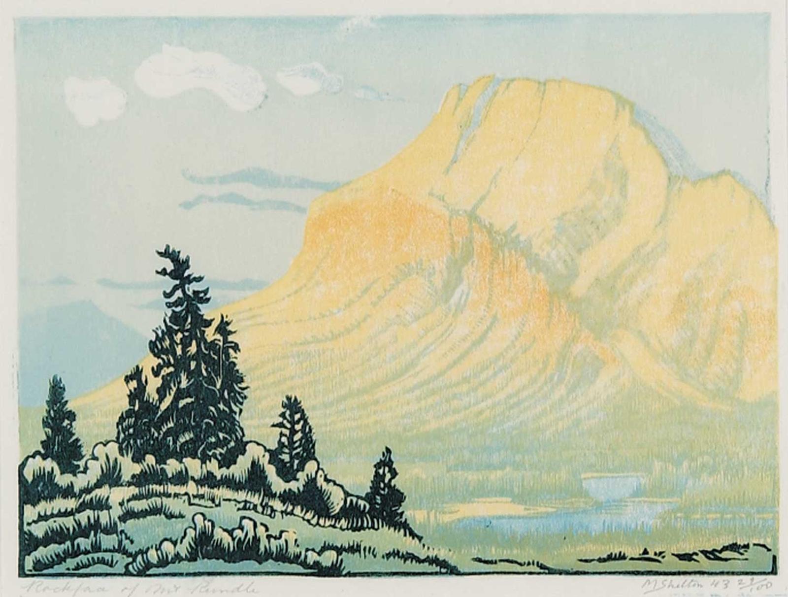 Margaret Dorothy Shelton (1915-1984) - Rockface of Mt. Rundle #29/100
