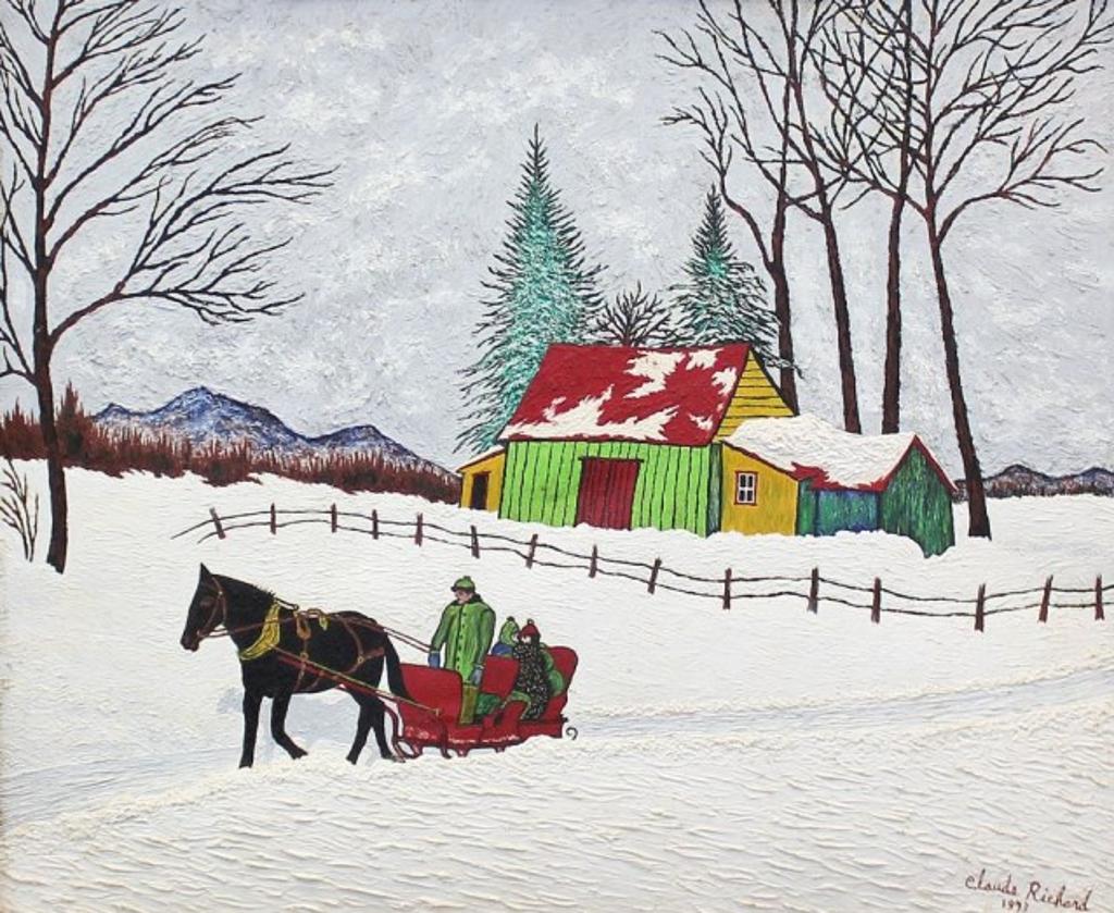 Claude Richard - Folk Art Red Sleigh