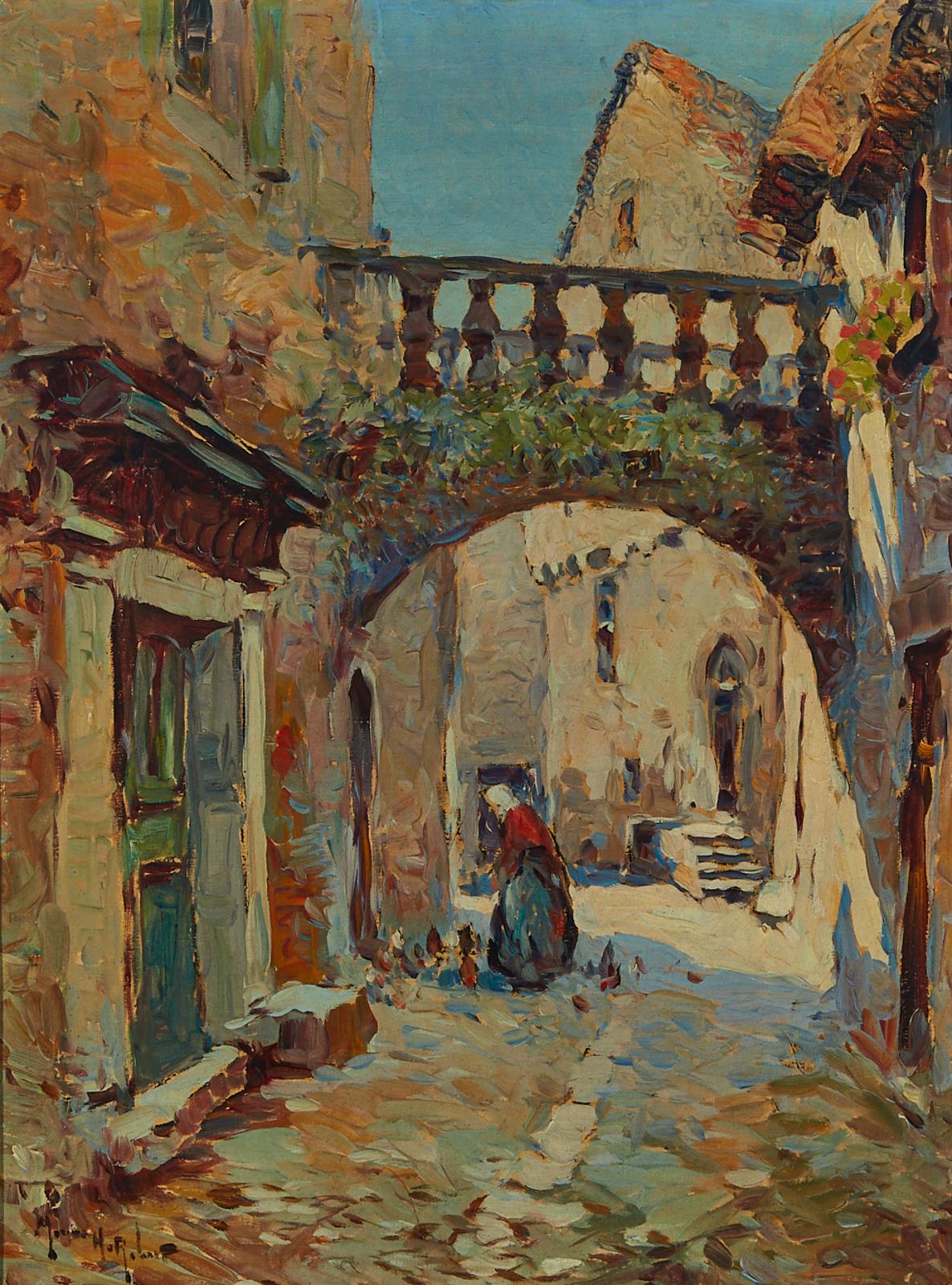 Marius Hubert-Robert (1885-1966) - A French Street In Perigord