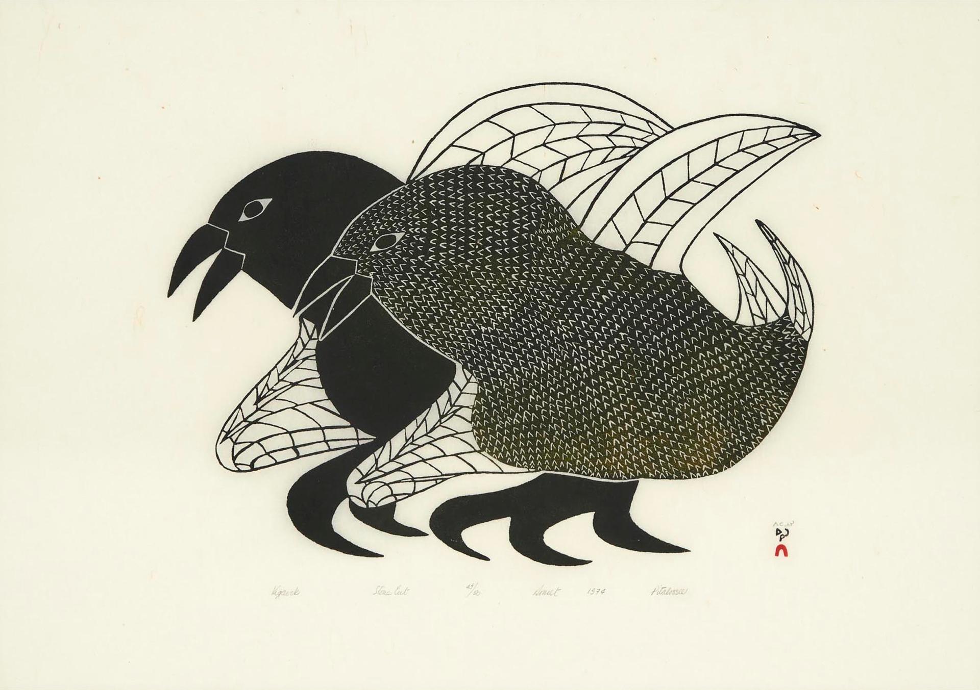 Pitaloosie Saila (1942-2021) - Kigavik (Northern Goshawk), 1974