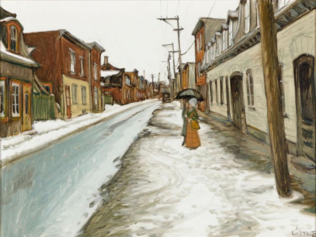 John Geoffrey Caruthers Little (1928-2024) - Une journée sombre de mars rue Christophe Colombe - Québec