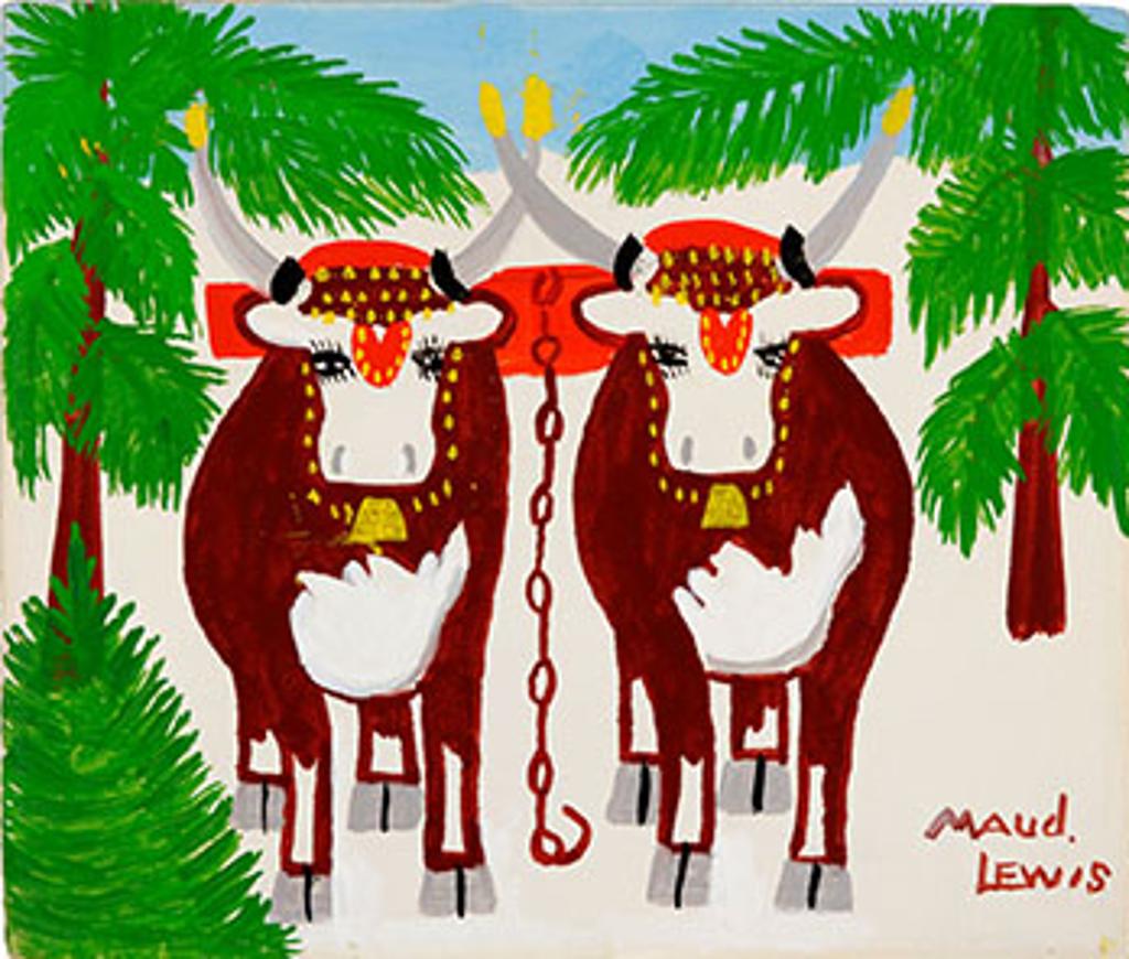 Maud Kathleen Lewis (1903-1970) - Oxen in Winter